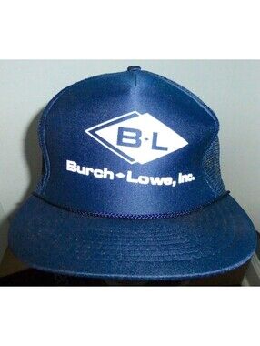 Vintage Burch-Lowe Inc. Trucker Hat Snapback Cap Paving Construction Equipment